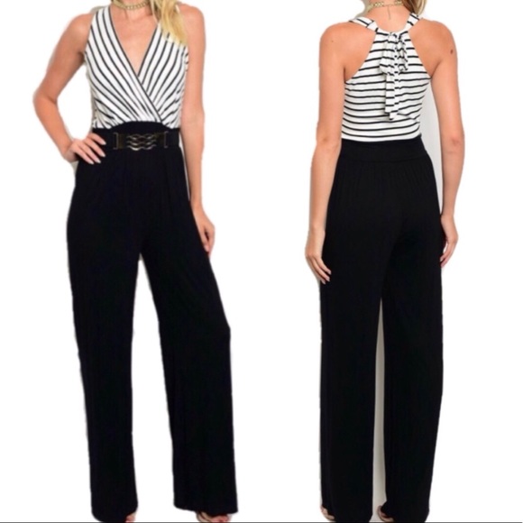 Gilli Pants - 🆕LAST1️⃣Lg•Gilli•Black & White Jumpsuit with Belt